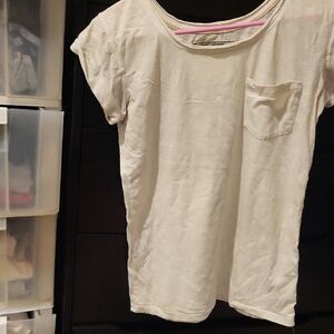 Abercrombie & Fitch Cream Short Sleeve Pocket Tee